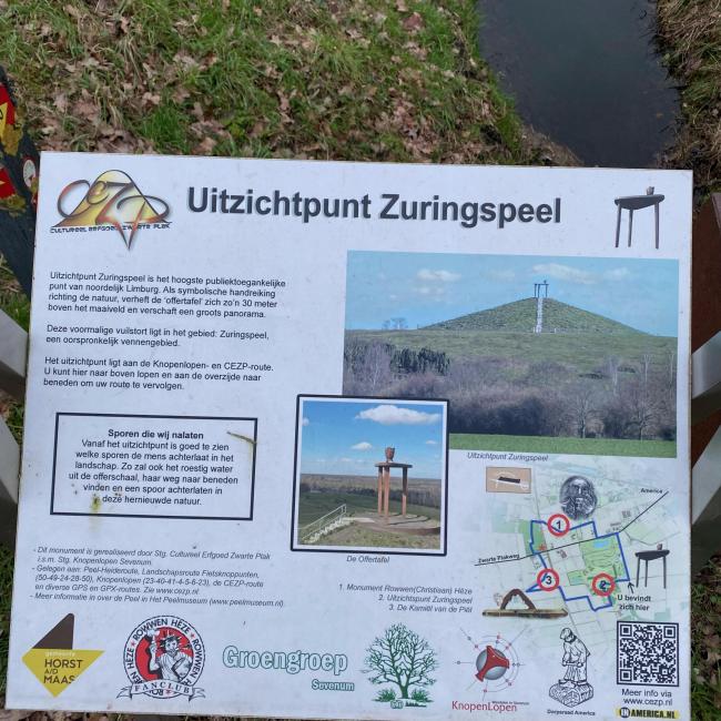 Offertafel uitzichtpunt Zuringspeel,